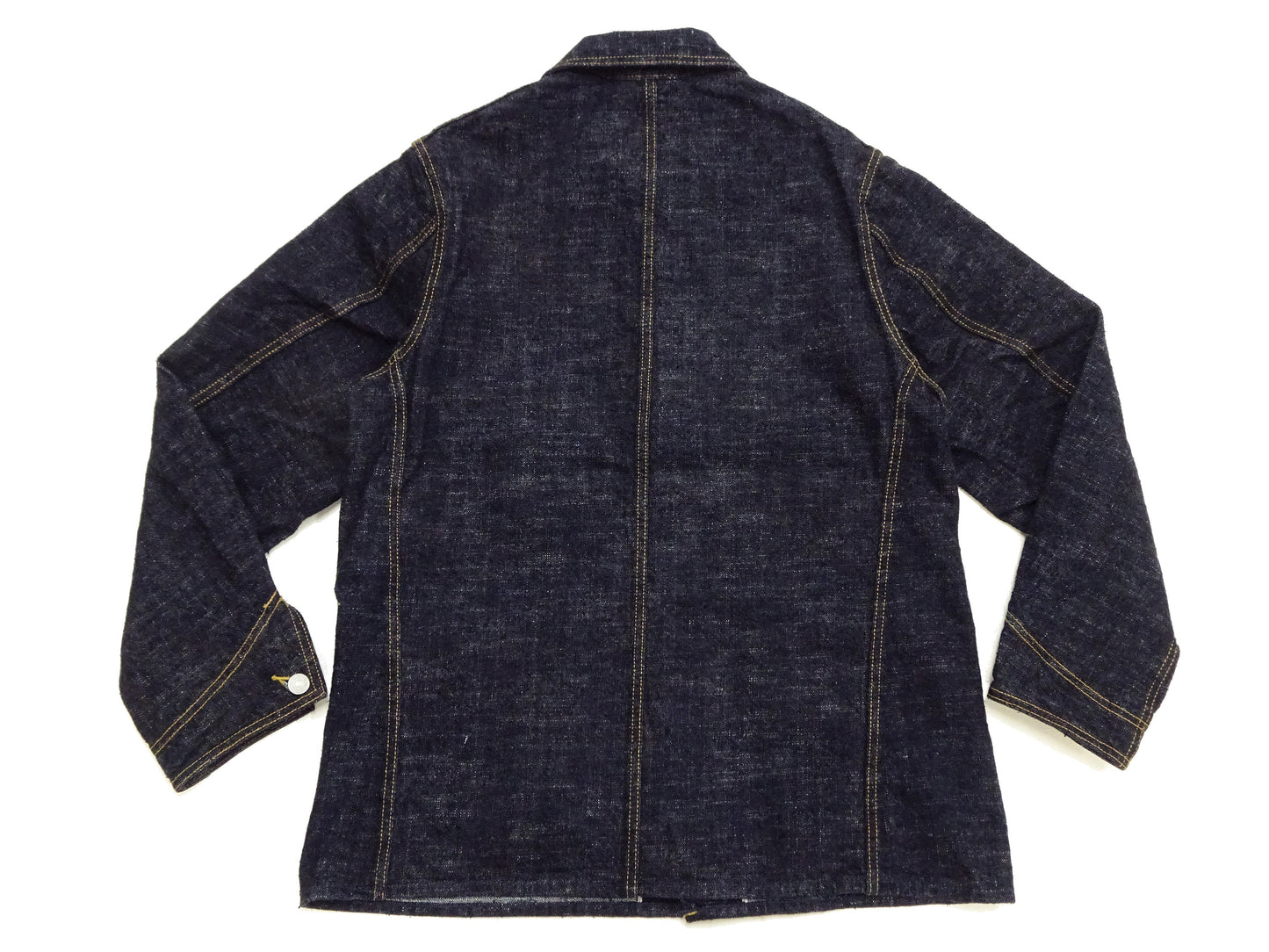 Studio D'Artisan Men's 15oz Selvedge Denim Chore Coat Jacket - Made in Japan, Regular Fit, Toyoda GL3 Loom-Woven (SDA D4620, One-Wash)