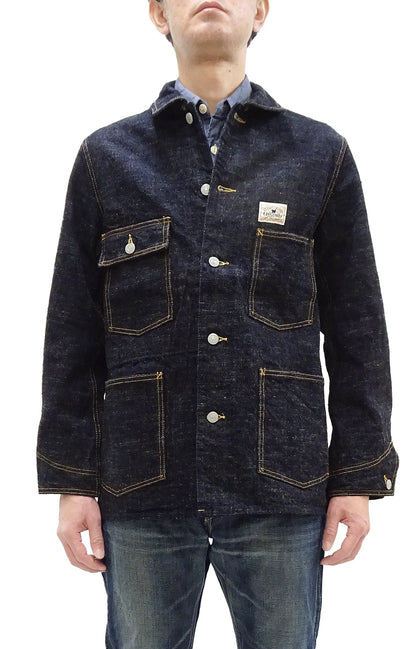 Studio D'Artisan Men's 15oz Selvedge Denim Chore Coat Jacket - Made in Japan, Regular Fit, Toyoda GL3 Loom-Woven (SDA D4620, One-Wash)