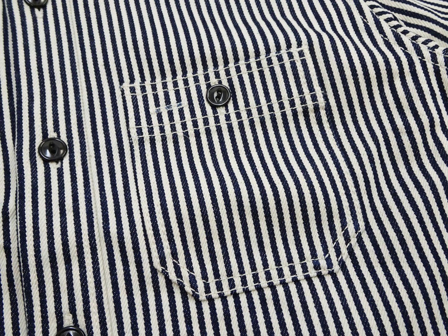 Studio D'artisan Men's 14 oz. Heavyweight Hickory Stripe Long Sleeve Work Shirt, 100% Cotton, Made in Japan (SDA D5335H)