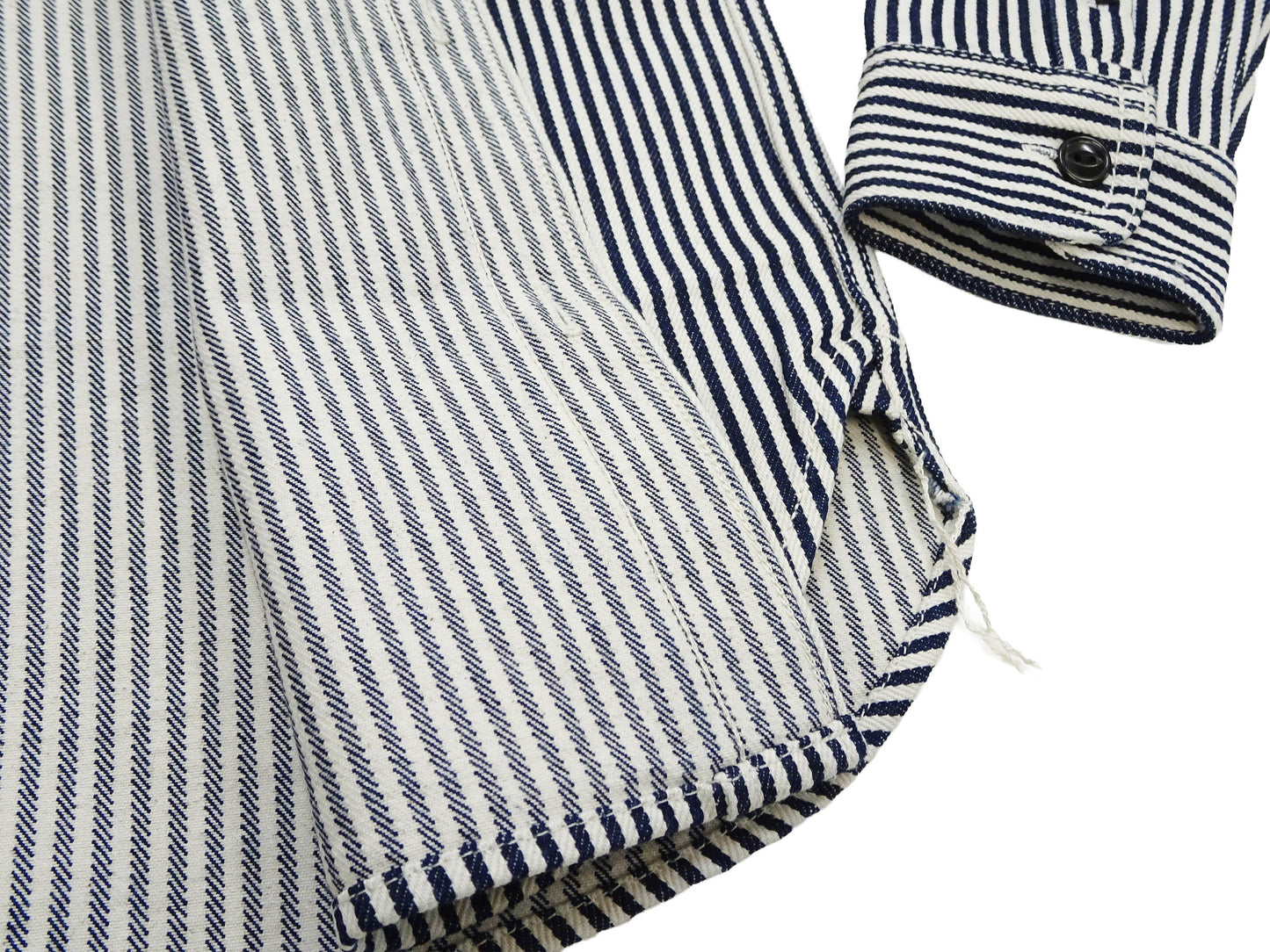 Studio D'artisan Men's 14 oz. Heavyweight Hickory Stripe Long Sleeve Work Shirt, 100% Cotton, Made in Japan (SDA D5335H)