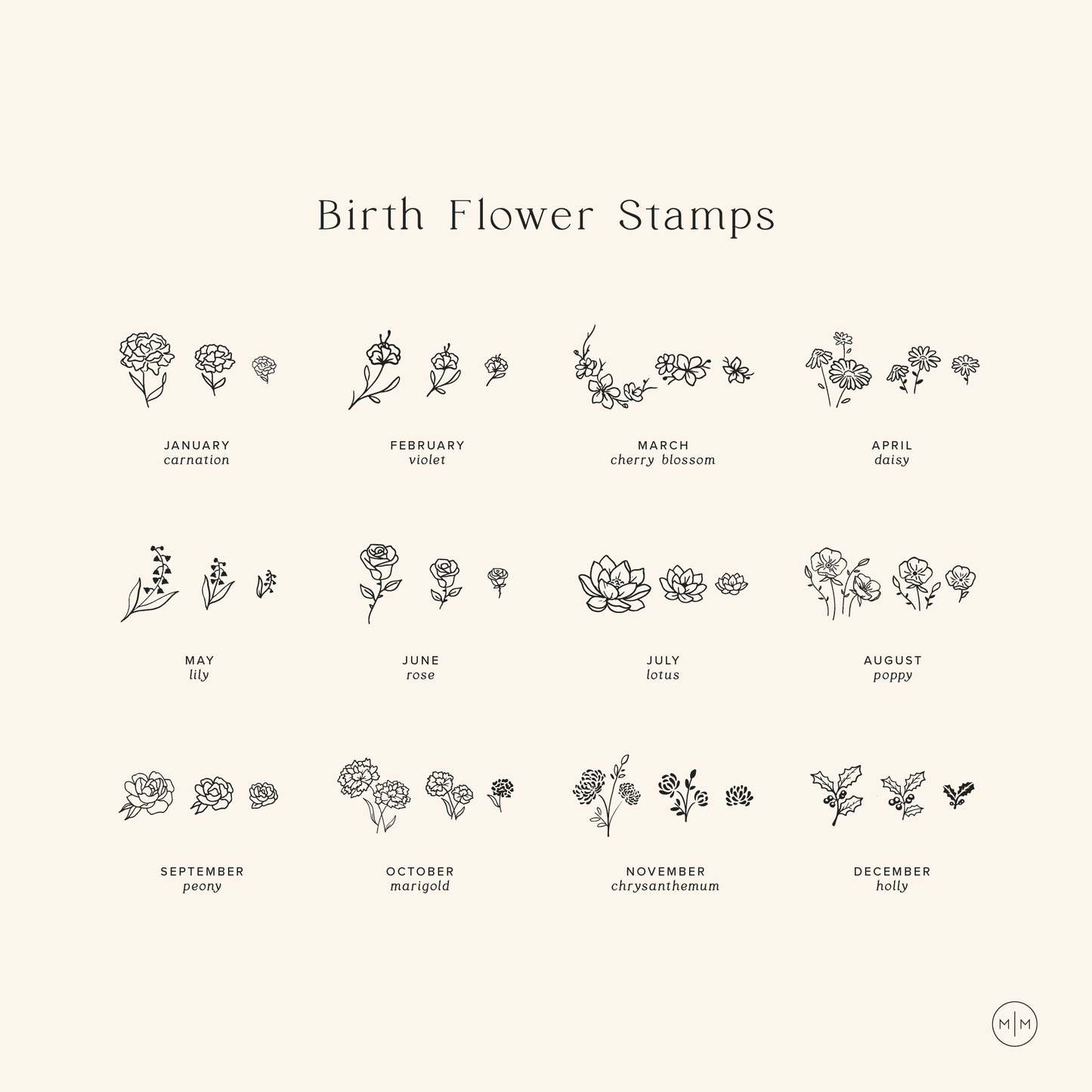 December Birth Flower Necklace