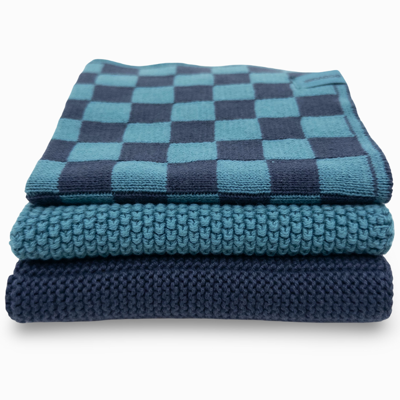 Ecovask Dish Cloth 3pc Variety Pack Organic Cotton