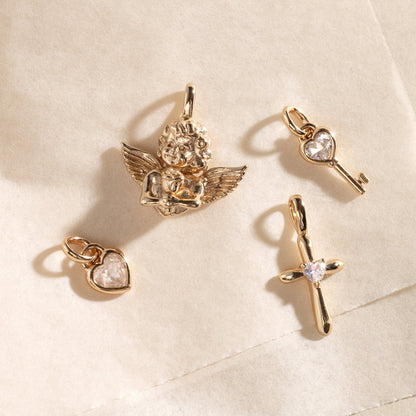 CZ Heart Key Charm | Final Sale