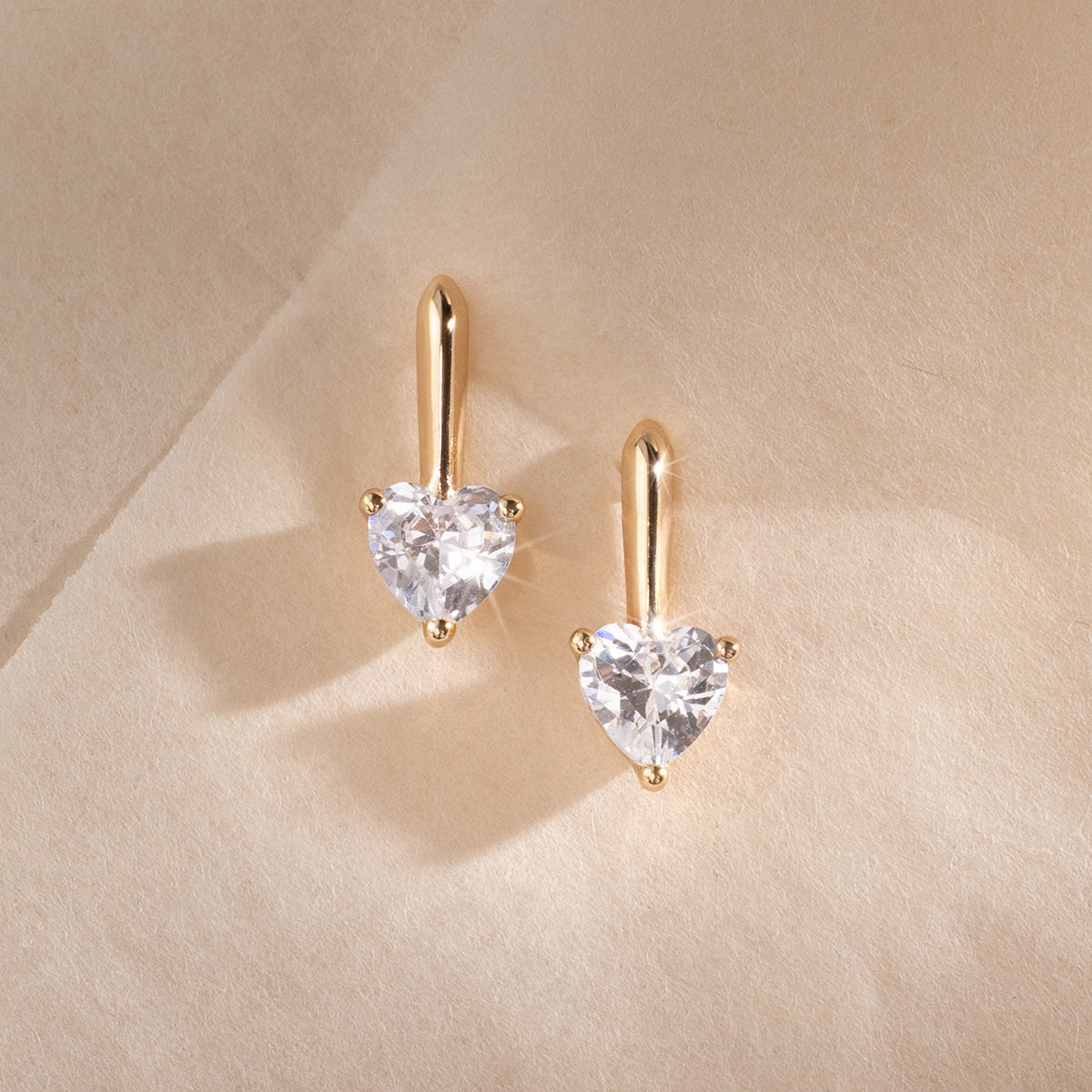 CZ Heart Drop Stud Earrings | Final Sale