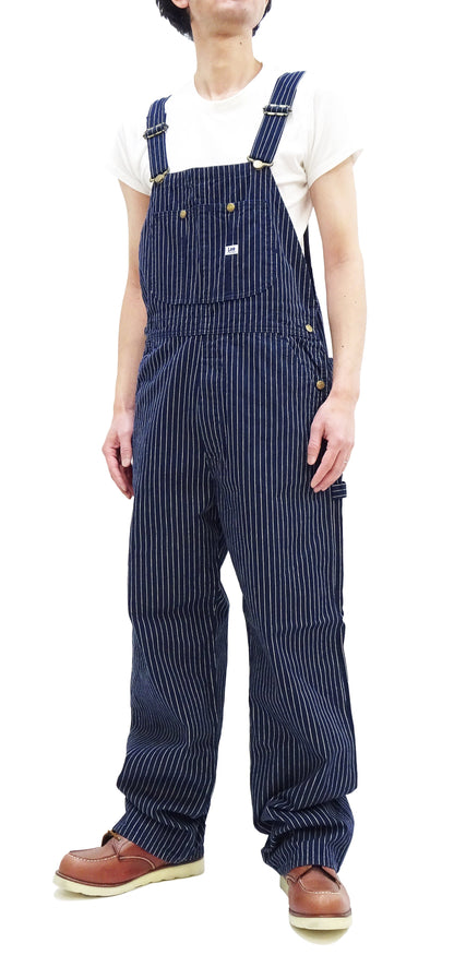 Lee Overalls Men's Casual Fashion Bib Overall High-Back LM7254 LM7254-2204 Indigo Twill with White Pinstripe Stitching