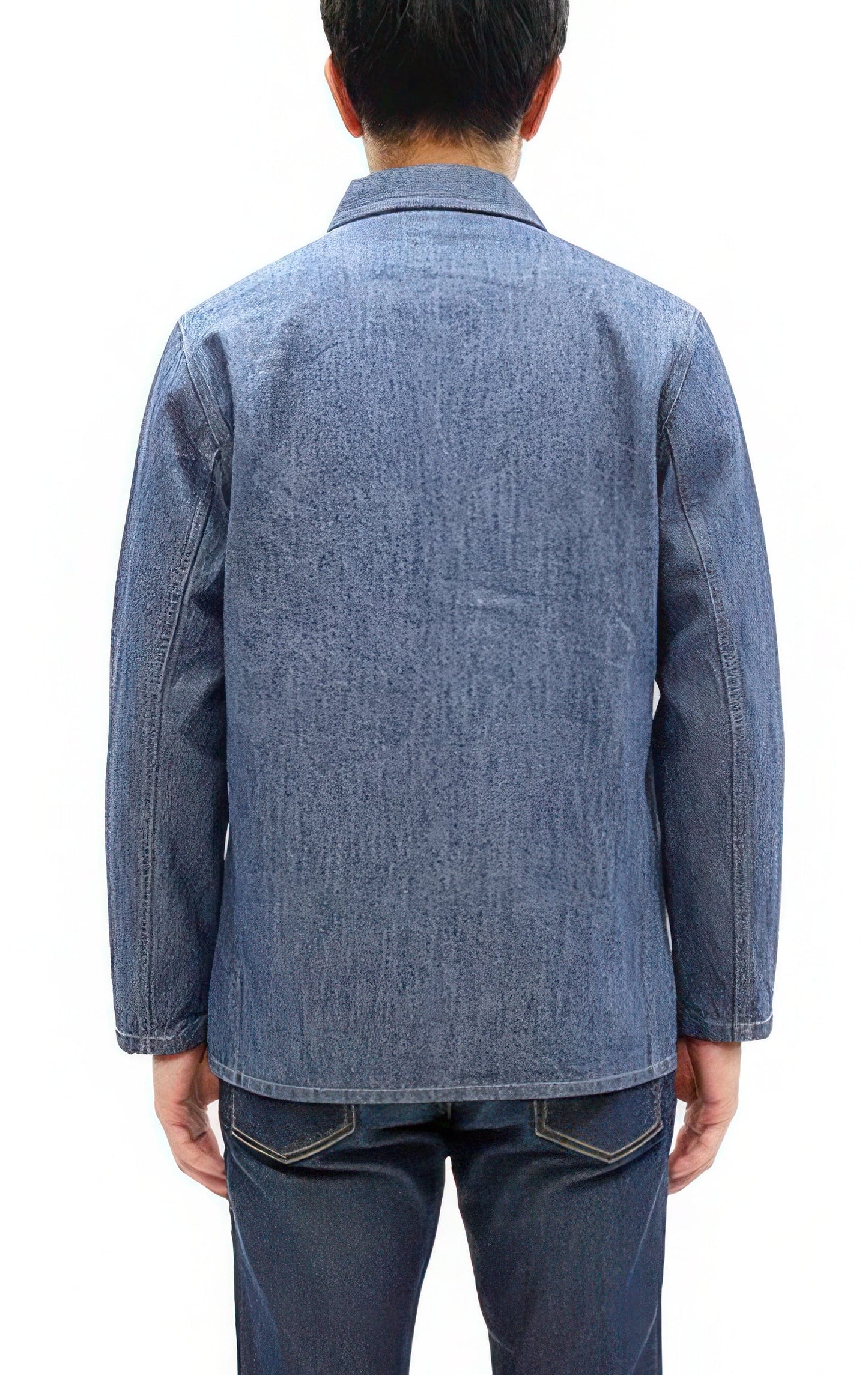 ONI Denim Men's 13oz Japanese Blue Chambray Jacket - Modern Work Chore Coat Style, ONI-03501-SHVCH One-Wash