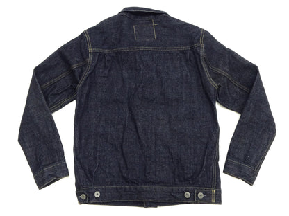 Oni Denim Jacket ONI-02516P Men's Casual Modern-Fit 15 Oz. Low-Tension Selvedge Denim Type II Style Jean Jacket Deep-Indigo One-Wash