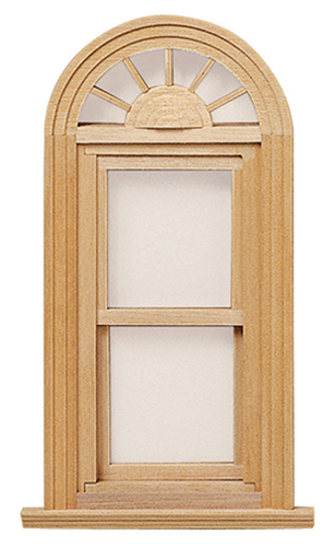 Palladian Non-Working Window - Unfinished - Half Scale - Dollhouse Miniature