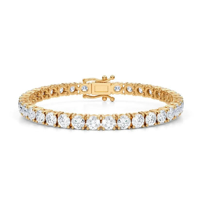 12.50 CTW D VS Round Lab Grown Diamond 7.5" Tennis Bracelet 14k Yellow Gold