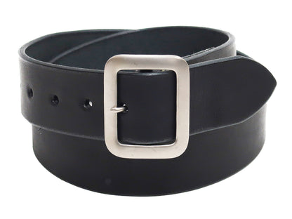 Sugar Cane Belt Men's Ccasual 40mm Wide/4mm Thick Cowhide Leather Belt with Single Prong Square-Shaped Buckle SC02320 119 Black