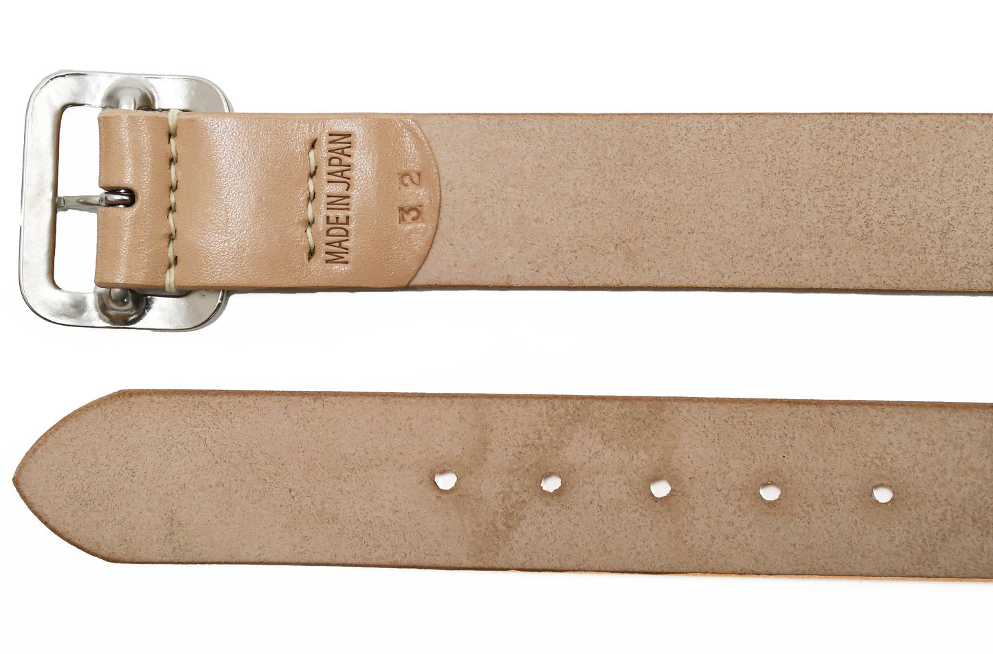 Sugar Cane Belt Men's Ccasual 40mm Wide/4mm Thick Cowhide Leather Belt with Single Prong Square-Shaped Buckle SC02320 133 Beige