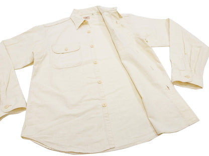 Sugar Cane Chambray Shirt Men's Lightweight Long Sleeve Button Up Plain Work Shirt SC27851 401 Ecru