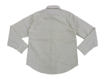 Sugar Cane Hickory Stripe Work Shirt Men's Casual Long Sleeve Button Up Shirt SC27853 Off-White