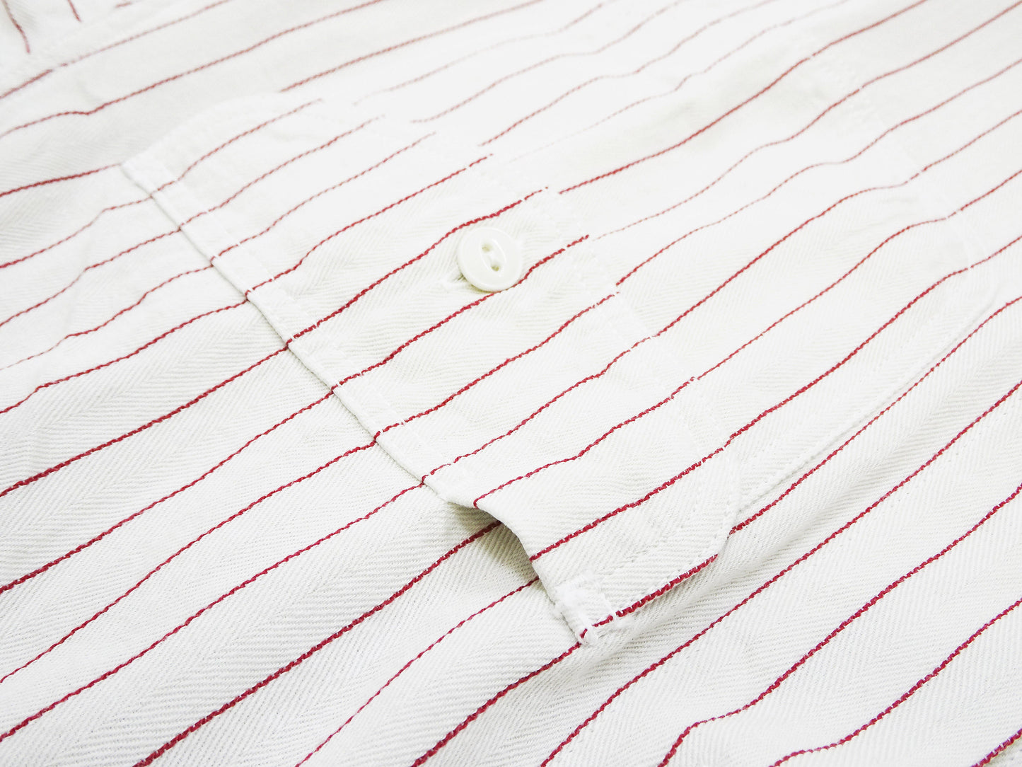 Sugar Cane Shirt Men's Vertical Striped Long Sleeve Button Up Shirt Coke Stripe Work Shirt SC28652 105 Off-White
