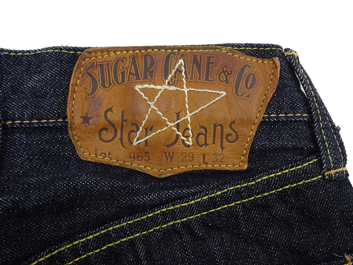 Sugar Cane Union Star Jeans SC40065 - Men's 14.25 oz. Selvedge Denim - Regular Straight Fit - Lot 065 One Wash
