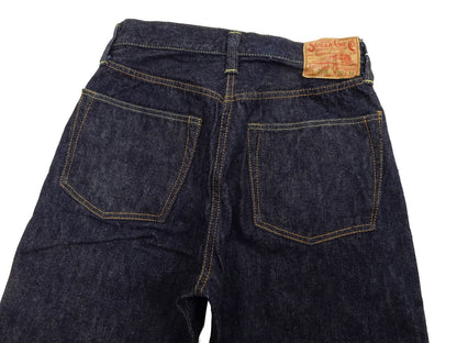 Sugar Cane Men's 13oz Selvedge Denim Baggy Jeans - 1930s "Waist Overalls" Inspired Wide Straight Fit, Button Fly, Made in Japan (SC42025 421A One-Wash)