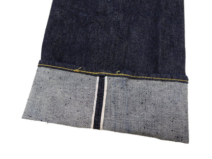 Sugar Cane Men's 13oz Selvedge Denim Baggy Jeans - 1930s "Waist Overalls" Inspired Wide Straight Fit, Button Fly, Made in Japan (SC42025 421A One-Wash)