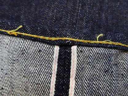 Sugar Cane Men's 13oz Selvedge Denim Baggy Jeans - 1930s "Waist Overalls" Inspired Wide Straight Fit, Button Fly, Made in Japan (SC42025 421A One-Wash)