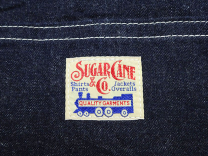 Sugar Cane Men's 11oz Blue Denim Work Shorts - High-Rise Relaxed Straight Fit Knee-Length Button-Fly Shorts - Made in Japan (SC52565 421A One-Wash)