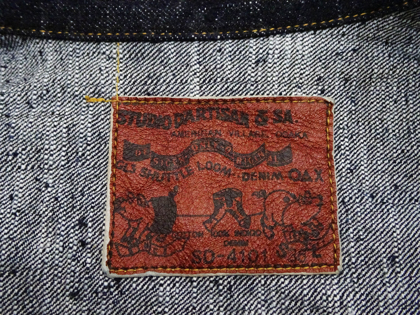 Studio D'Artisan Men's Type I Denim Jacket - 15oz Selvedge Denim Toyoda GL3 Woven, Made in Japan (SDA SD-4101 One-Wash)