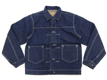 Studio D'artisan Denim Jacket SP-114 Men's 15oz. Organic Cotton Natural Indigo Selvedge Denim Jean Jacket SP-114 One-Wash