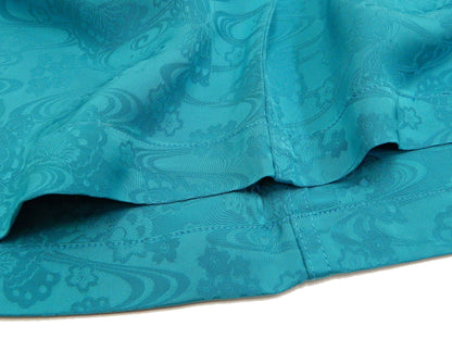 Hanatabi Gakudan Men's S/S Jacquard Shirt with Japanese Art Embroidery SS-002 Blue-green