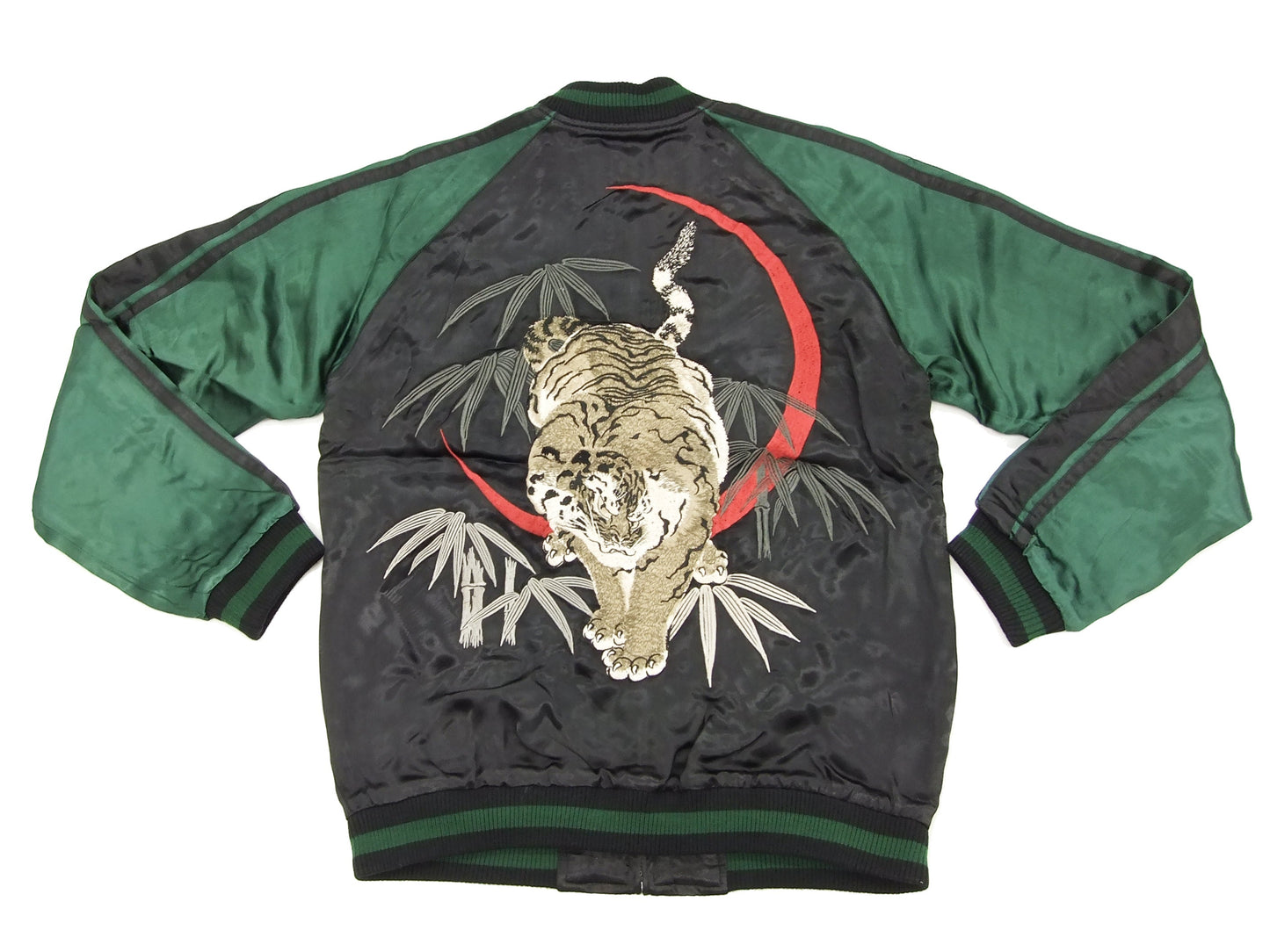 Hanatabi Gakudan Men's Japanese Souvenir Jacket Japanese Tiger Sukajan Script SSJ-010