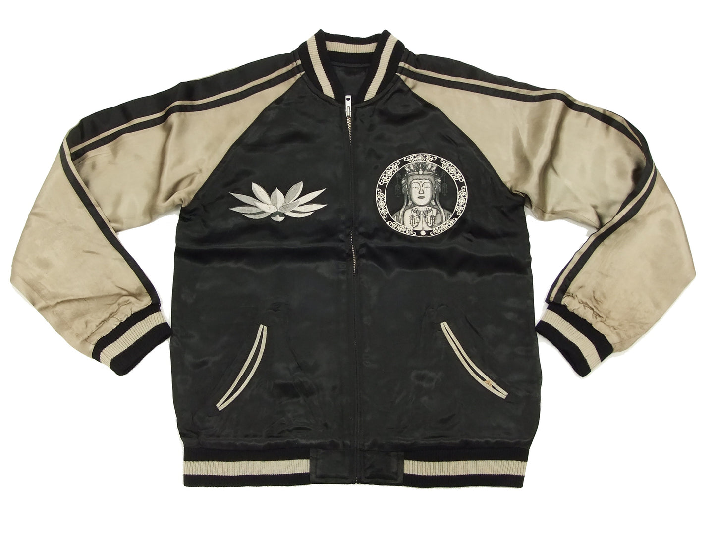 Hanatabi Gakudan Men's Japanese Souvenir Jacket Japanese Buddhism Sukajan Script SSJ-012