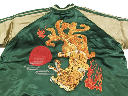 Hanatabi Gakudan Men's Japanese Souvenir Jacket Japanese Nine-Tailed Fox Sukajan Script SSJ-510