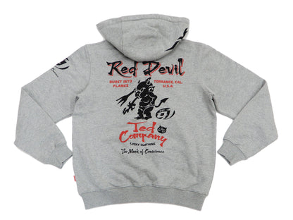 Tedman Full Zip Hoodie Men's Graphic Printed Zip-Up Hooded Sweatshirt TDSP-156 Ash-Gray