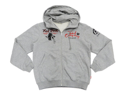 Tedman Full Zip Hoodie Men's Graphic Printed Zip-Up Hooded Sweatshirt TDSP-156 Ash-Gray