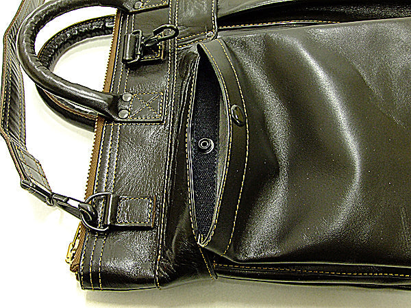 TOYS McCOY Men's Leather Shoulder Bag - U.S. Air Force Helmet Bag Style - TMA2418, 050 Brown Horsehide x Brass Zipper