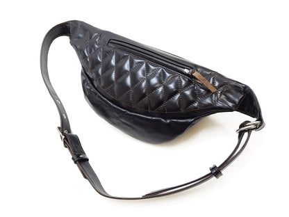 TOYS McCOY Bag Men's Casual Genuine Horsehide Quilted Leather Sling Bag Waist Pack TMA2422 030 Black