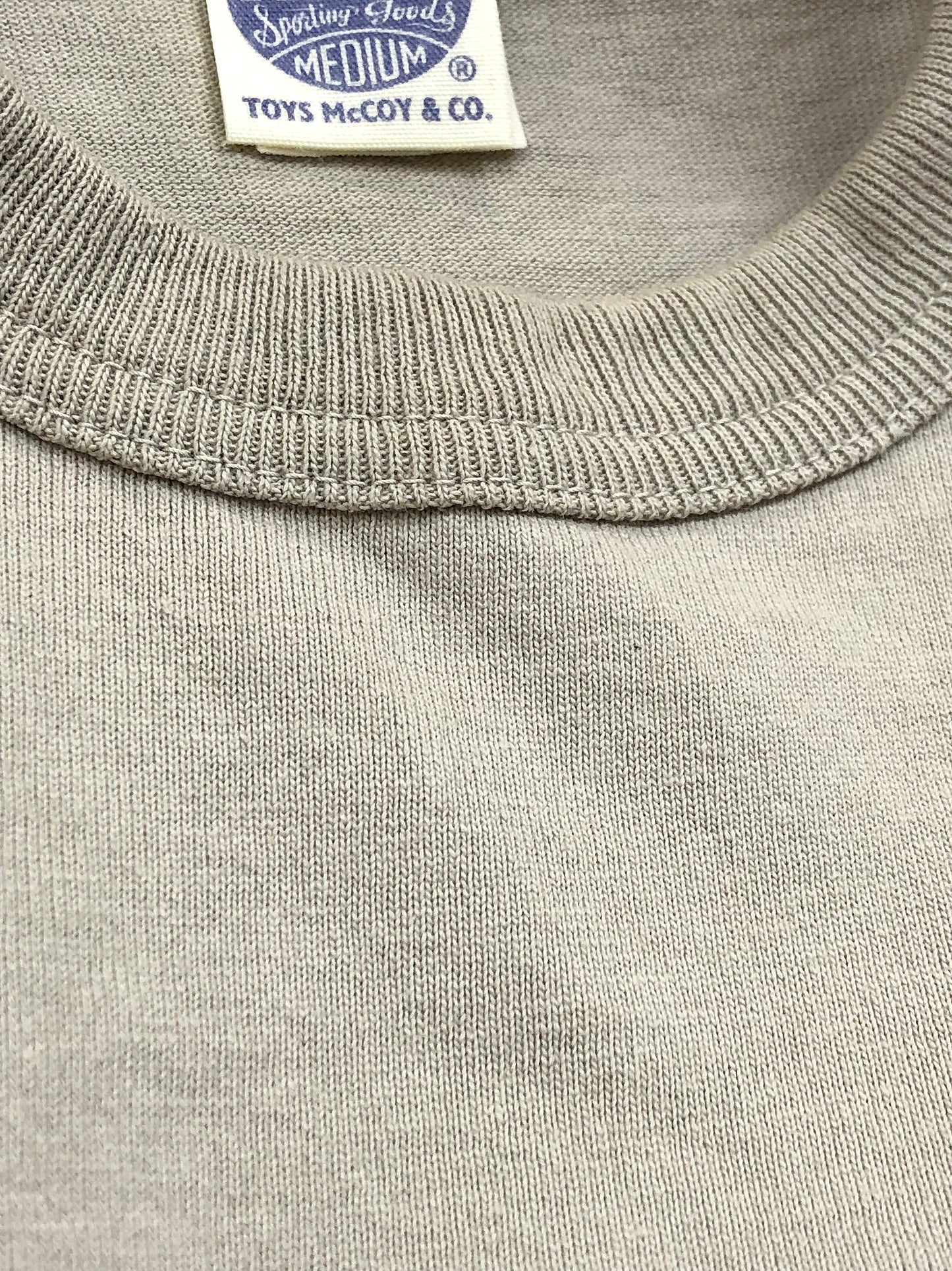 TOYS McCOY Plain T-Shirt Men's Garment-Dyed Heavyweight Short Sleeve Loopwheel Solid Color Tee TMC2343 040 Faded-Sand-Beige