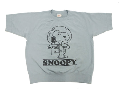 TOYS McCOY Short Sleeve Sweatshirt Men's Astronaut Snoopy Graphic French Terry Fabric Tee Shirt TMC2421 110 Faded-Saxe-Grey