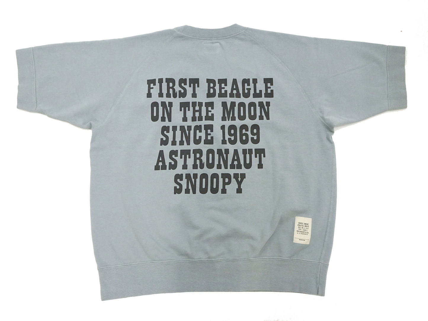 TOYS McCOY Short Sleeve Sweatshirt Men's Astronaut Snoopy Graphic French Terry Fabric Tee Shirt TMC2421 110 Faded-Saxe-Grey