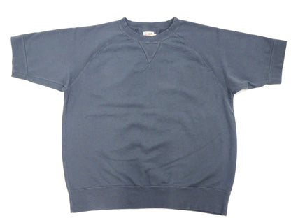 TOYS McCOY Plain Short Sleeve Sweatshirt Men's Solid Color Garment-dyed French Terry Fabric Tee Shirt TMC2429 120 Faded-Blue