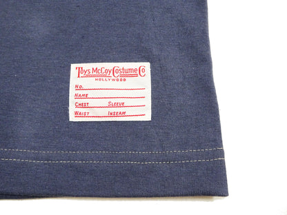 TOYS McCOY Steve McQueen Inspired Long Sleeve Pocket T-Shirt - Men's Solid Color Loopwheeled Tee - TMC2543 121 Faded Blue