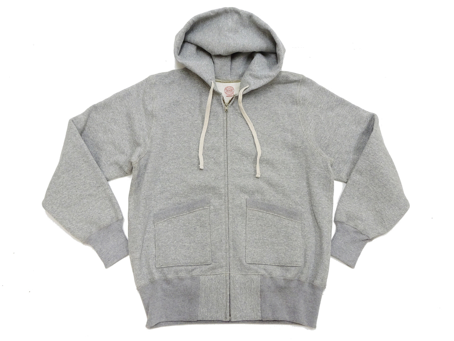 TOYS McCOY Men's Heavyweight Full Zip Hoodie - Vintage-Style Zip-Up Solid Hooded Sweatshirt TMC2567 020 Heather Gray