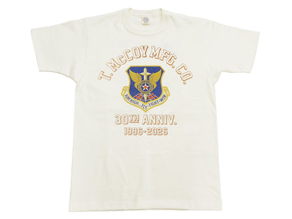 TOYS McCOY Men's Short Sleeve Military Graphic Vintage-Inspired T-Shirt, Loopwheel Tubular Tee with V-Gusset, Unwashed Finish, Made in Japan (TMC2608 011 Off White)