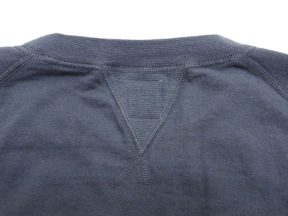 TOYS McCOY Men's Short Sleeve Raglan Sweatshirt, Garment-Dyed Loopback French Terry, V-Gusset Crewneck, Made in Japan (TMC2612 120 Garment-Dyed Washed Blue)
