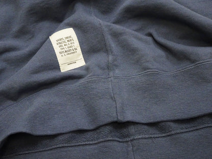 TOYS McCOY Men's Short Sleeve Raglan Sweatshirt, Garment-Dyed Loopback French Terry, V-Gusset Crewneck, Made in Japan (TMC2612 120 Garment-Dyed Washed Blue)