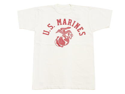 TOYS McCOY Men's Taxi Driver "U.S. Marines" Graphic Short Sleeve T-Shirt - Garment-Dyed Circular-Knit Tubular Tee - Made in Japan (TMC2624 011 Off-White)