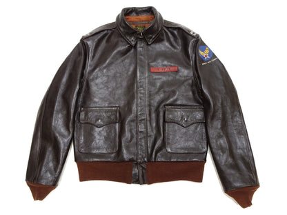 TOYS McCOY Steve McQueen A-2 Flight Jacket Men's A2 Leather Bomber Jacket TMJ2412 Seal-Brown