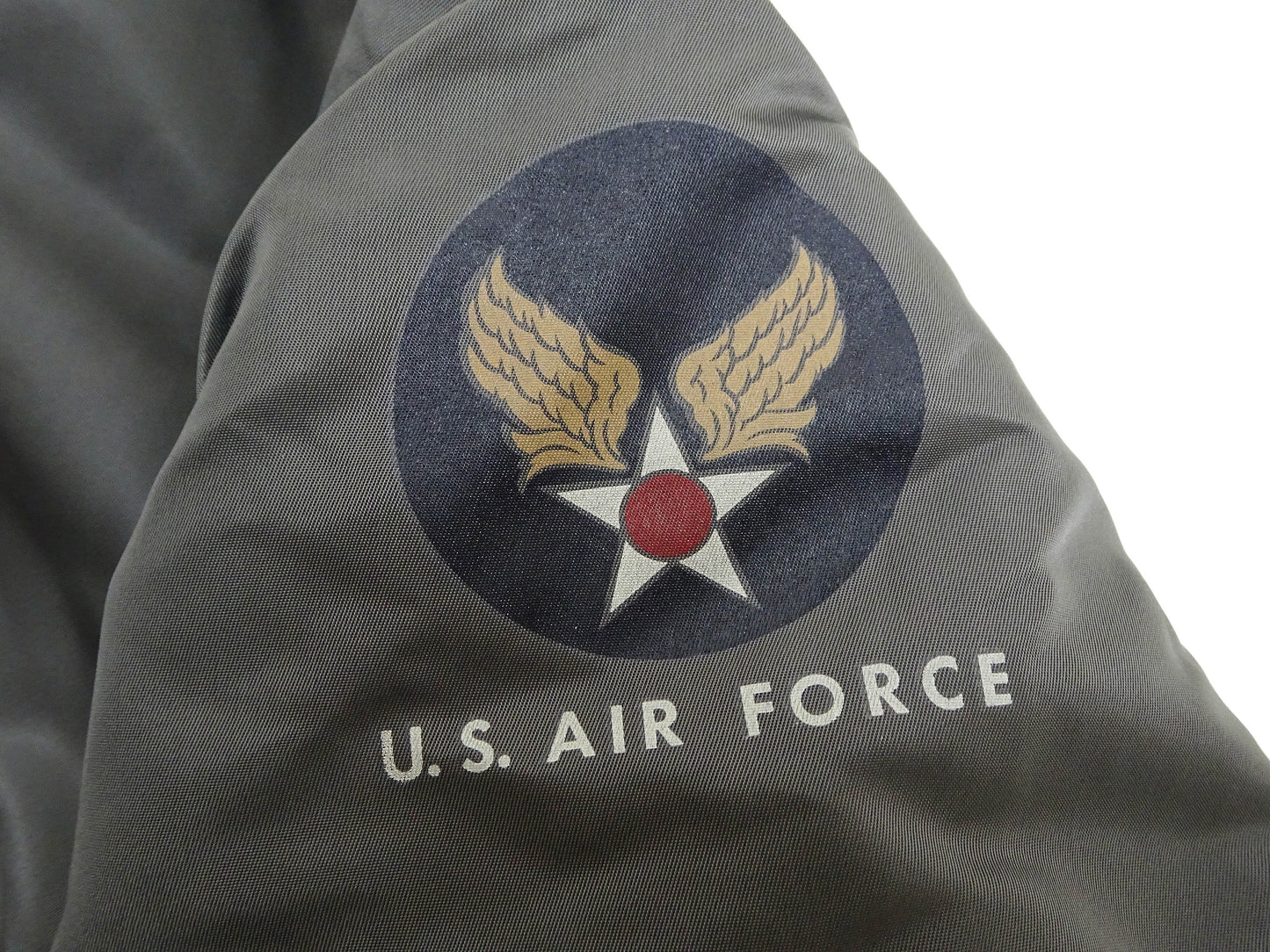 TOYS McCOY Men's MA-1 Flight Jacket - Albert Turner Reproduction, Sage Gray Nylon Bomber Jacket, Made in Japan TMJ2533