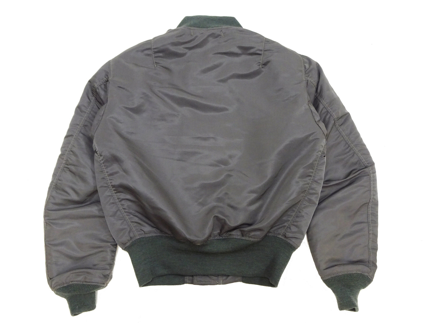TOYS McCOY Men's MA-1 Flight Jacket - Albert Turner Reproduction, Sage Gray Nylon Bomber Jacket, Made in Japan TMJ2533