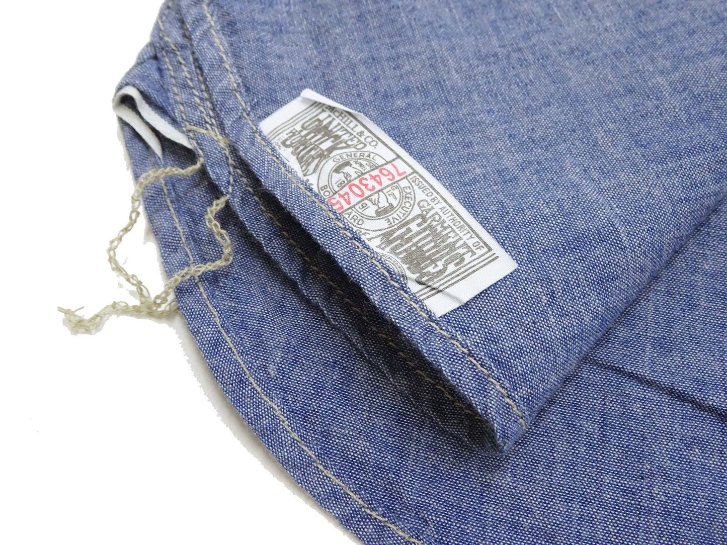 TOYS McCOY Chambray Shirt - Steve McQueen Edition, Men's Long Sleeve U.S. Navy Utility Work Shirt TMS2407 Blue