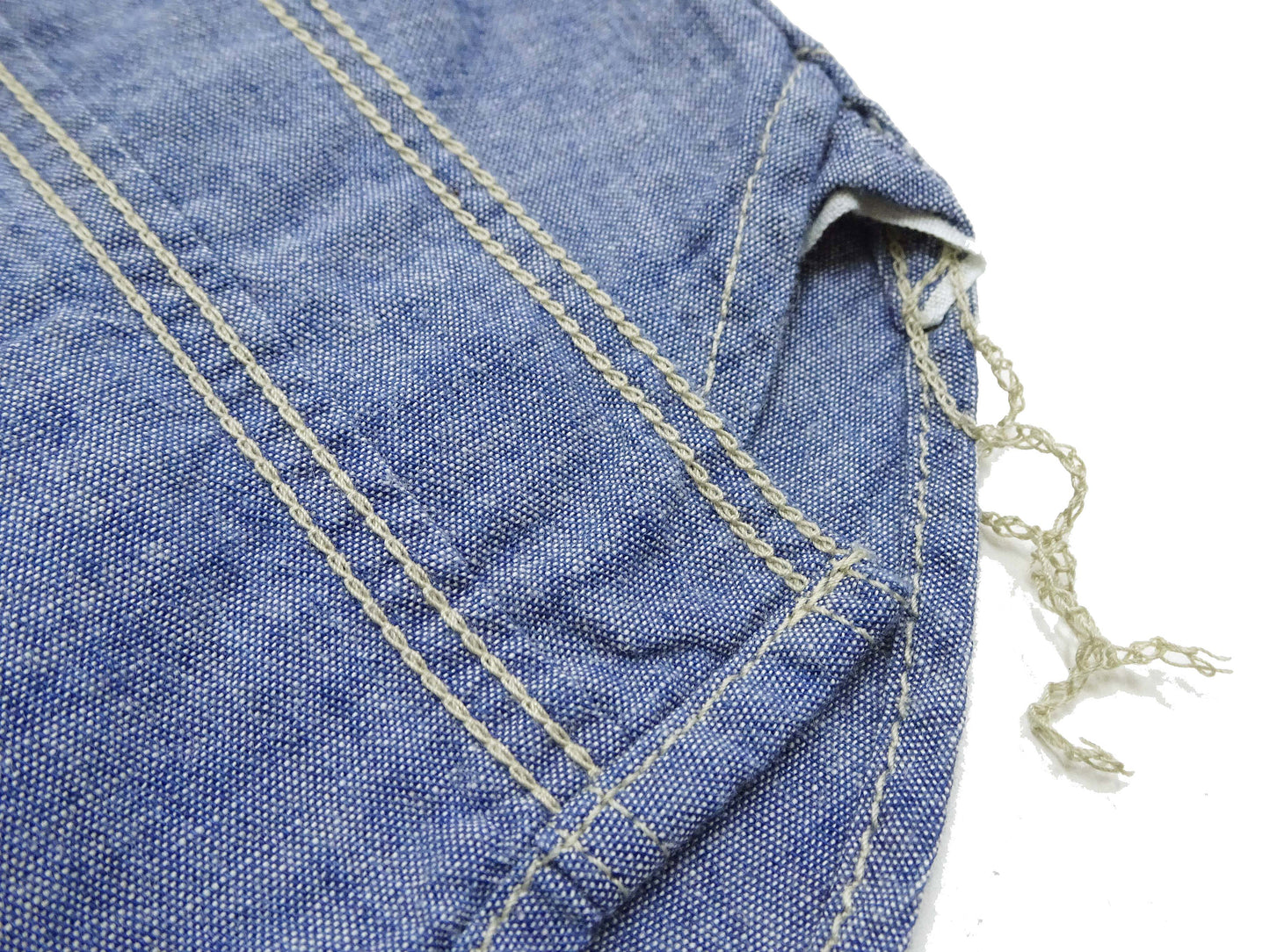 TOYS McCOY Chambray Shirt - Steve McQueen Edition, Men's Long Sleeve U.S. Navy Utility Work Shirt TMS2407 Blue