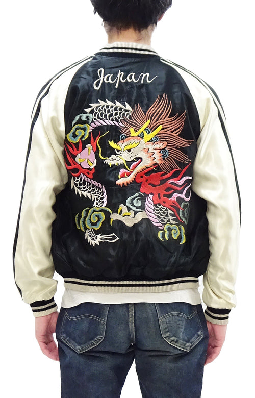 Tailor Toyo Sukajan TT15682 Men's Japanese Souvenir Jacket White Dragon x Eagle Embroidery TT15682-119