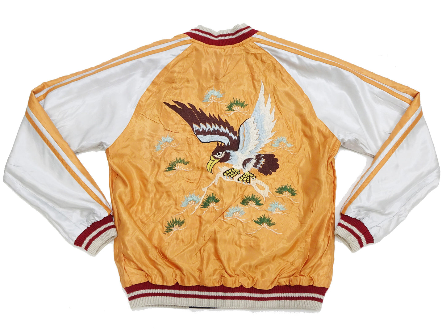 Tailor Toyo Sukajan TT15682 Men's Japanese Souvenir Jacket White Dragon x Eagle Embroidery TT15682-119